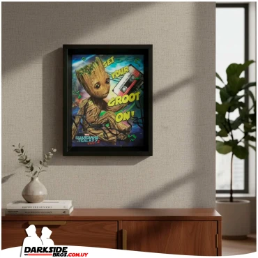 Guardians of the Galaxy 2 - Groot - Cuadro 3D 29x24 - Darkside Bros Uruguay